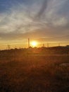 Sunset in the steppes of Tamani Royalty Free Stock Photo