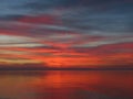 Sunset on storage reservoir