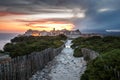 Sunset and storm over the Old Town of Bonifacio