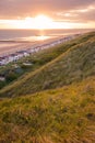 Sunset and Stormclouds at the dutch coast , Netherlands Royalty Free Stock Photo