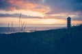 Sunset and Stormclouds at the dutch coast , Netherlands Royalty Free Stock Photo