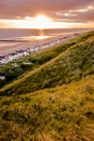 Sunset and Stormclouds at the dutch coast , Netherlands Royalty Free Stock Photo