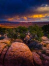 Sunset Storms Over Arches National Park Utah Royalty Free Stock Photo