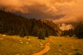 Sunset Storms Over Ute Trail Royalty Free Stock Photo