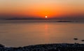 Sunset on the egean sea, Peloponnese, Greece Royalty Free Stock Photo