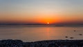 Sunset on the egean sea, Peloponnese, Greece Royalty Free Stock Photo