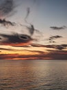 Sunset at Strait of Makasar Strait Royalty Free Stock Photo