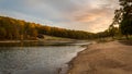 Sunset by a stream in the Ozarks mountains of Missouri Royalty Free Stock Photo