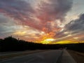 Sunset in suburb of Texas Royalty Free Stock Photo