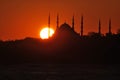 Sunset Sultanahmet Blue Mosque in Sultanahmet, Istanbul City, Turkey Royalty Free Stock Photo