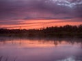 Sunset summer rain on river Royalty Free Stock Photo