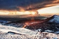 Sunset at the summit of Mauna Kea