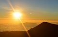 Sunset on the summit of Mauna Kea on the Big Island of Hawaii Royalty Free Stock Photo