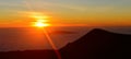 Sunset on the summit of Mauna Kea on the Big Island of Hawaii Royalty Free Stock Photo