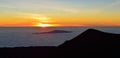 Sunset on the summit of Mauna Kea on the Big Island of Hawaii Royalty Free Stock Photo