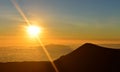 Sunset on the summit of Mauna Kea on the Big Island of Hawaii Royalty Free Stock Photo