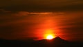 Sunset sun rise behind mountain Royalty Free Stock Photo