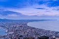 sunset or sun rise of Hakodate cityscape with Skyline and office building and downtown of Hakodate is populars ciy from toursim