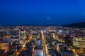 sunset of Sapporo cityscape with Skyline and office building and downtown of sappiro is  populars ciy from toursim Royalty Free Stock Photo