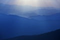 Sunset with Sunbeams from Clingmans Dome Royalty Free Stock Photo