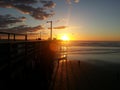 Sunset sunflare at Pismo Beach pier Royalty Free Stock Photo