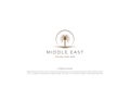 Sunset Sunrise Arabian Middle East Palm Date Tree with Desert Logo Design Vector