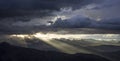 Sunset or sunrise with clouds on the mountain