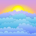 Sunset or sunrise with cold clouds and morning ligth Royalty Free Stock Photo