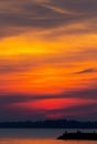 Sunset or sunrise landscape Amazing light of nature cloudscape sky and Clouds moving away rolling .