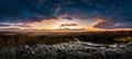 Sunset sunrise from mountain hill Klic to the Luzicke mountains Royalty Free Stock Photo