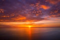 Sunset sunrise over Mediterranean sea Royalty Free Stock Photo