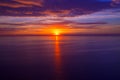 Sunset sunrise over Mediterranean sea Royalty Free Stock Photo
