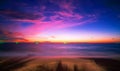 Sunset or sunrise sky clouds over sea sunlight in Phuket Thailand ,Amazing nature beach landscape seascape, Colorful sky Royalty Free Stock Photo