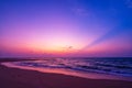 Sunset or sunrise sky clouds over sea sunlight in Phuket Thailand, Amazing waves crashing on sandy shore, Beautiful nature Royalty Free Stock Photo