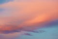 Sunset and sunrise sky. Delicate orange cloud Royalty Free Stock Photo