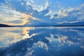Sunset,Sunrise Summer Landscape.Beautiful Nature.Blue Sky.Amazing Colorful Clouds.Natural Background.Artistic Wallpaper.Lake,sun Royalty Free Stock Photo