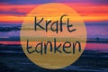 Sunset Or Sunrise At Sweden Ocean, Kraft Tanke Means Relax Royalty Free Stock Photo