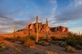 Sunset in the Superstition Mountains at Lost Dutchman State Park, Arizona Royalty Free Stock Photo