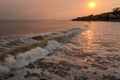 Surf sunset, Cayucos, California Royalty Free Stock Photo