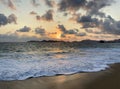 Sunset, Surf and Clouds in Acapulco Mexico Royalty Free Stock Photo