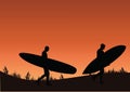 Sunset surfers