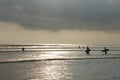 Sunset surfing at kuta beach.