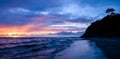 Sunset at Swami`s Beach, Encinitas, California Royalty Free Stock Photo