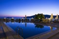 Sunset swimming pool Royalty Free Stock Photo