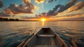 Sunset Symphony: A Rowing Ballet Royalty Free Stock Photo