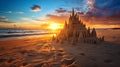A Sunset Symphony of Sandcastles