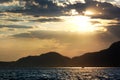 Sunset in sÃÂ£o sebastiÃÂ£o, ilhabela beach on the coast