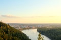 The Kan River and the City Zelenogorsk from a height Royalty Free Stock Photo