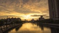 The sunset in Tainan Canal