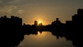The sunset in Tainan Canal. Royalty Free Stock Photo